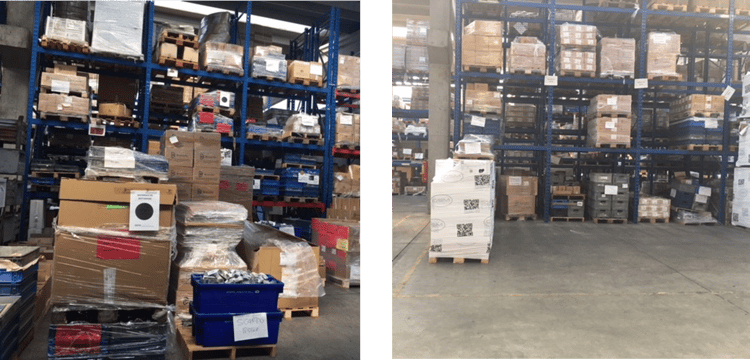 Warehouse before and after 5s